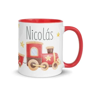 Taza Navideña Personalizada Tren Navidad Nanetes