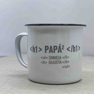 Taza metálica Papá programador