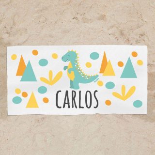 Toalla Ducha Personalizada Infantil Dino