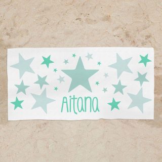Toalla Ducha Personalizada Estrellas Menta