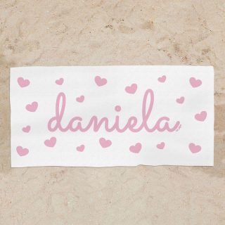 Toalla Ducha Personalizada Corazones