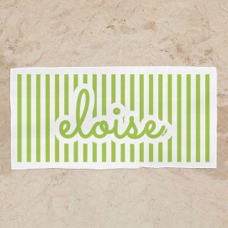 Toalla Ducha Personalizada Rayas Verde