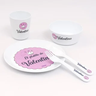 Vajilla Infantil Blonda Rosa Boann