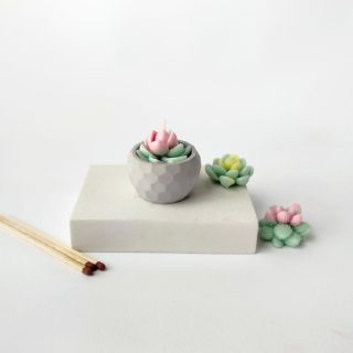 Vela de té en cemento